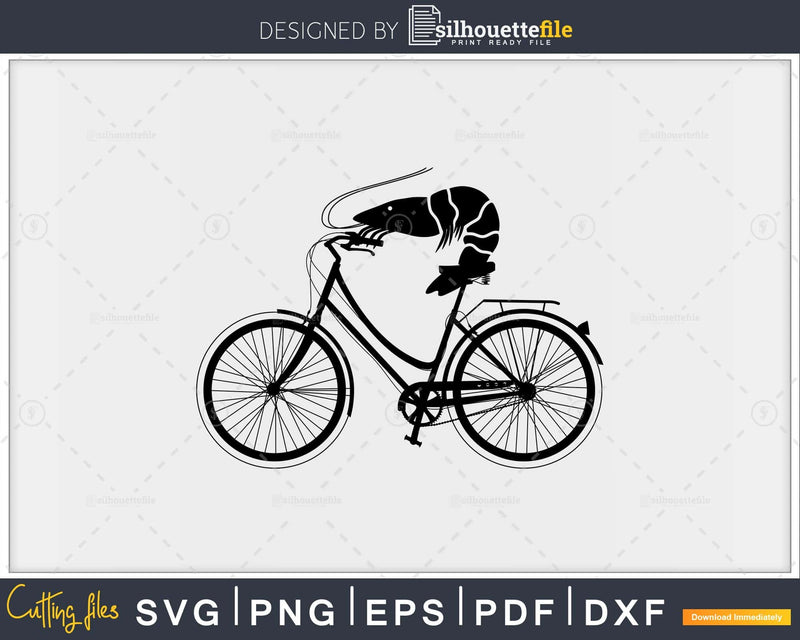 Lobster on bicycle cycling lobster svg design cutting file