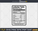 Lobster Tails Nutrition Facts Funny Thanksgiving Christmas