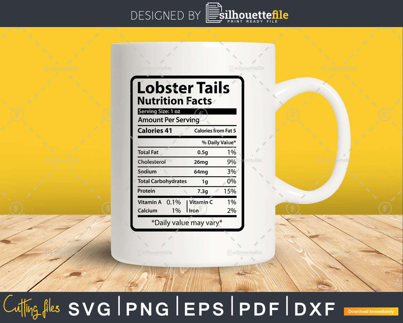 Lobster Tails Nutrition Facts Funny Thanksgiving Christmas