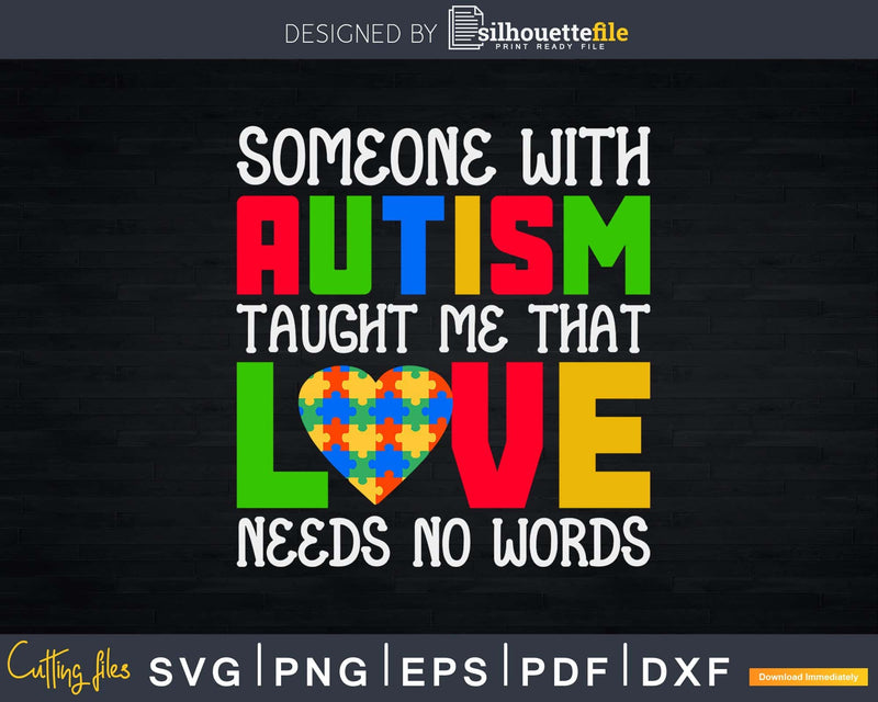 Love Autism Shirt Mom Svg Dxf Png Design File