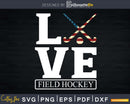 Love Field Hockey Stick USA American Flag Themed Coach Svg