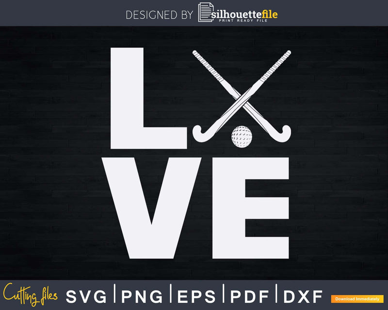 Love Ice Hockey Girls Svg Png Eps Silhouette Files