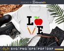 Love school Teacher svg png dxf Cut File for Cricut