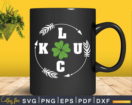 Luck with Shamrock Svg Png Shirt Designs
