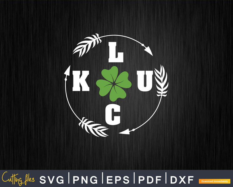 Luck with Shamrock Svg Png Shirt Designs