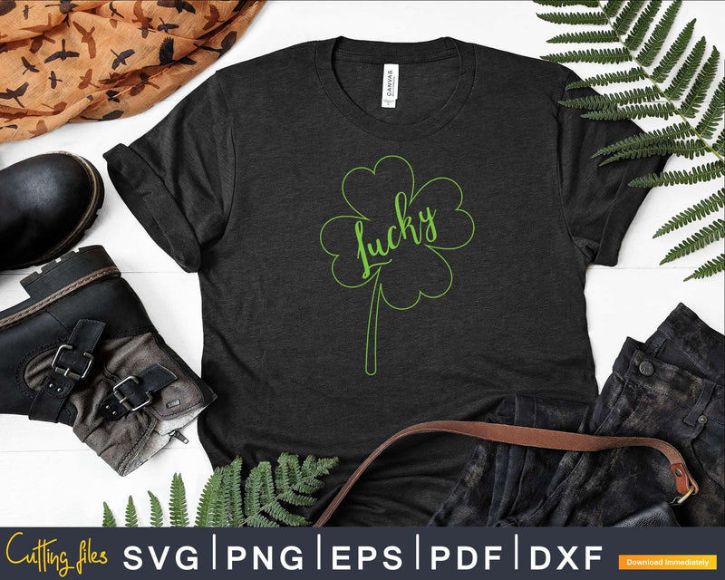 Lucky Clover Svg Png Shirt Designs