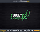 Lucky Nurse St Pattys day Gift Shamrock Svg T-shirt Design