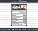 Mamaw Nutrition Facts Funny Mothers Day Svg Png Cricut Files