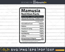 Mamusia Nutrition Facts Funny Mothers Day Svg Png Cricut