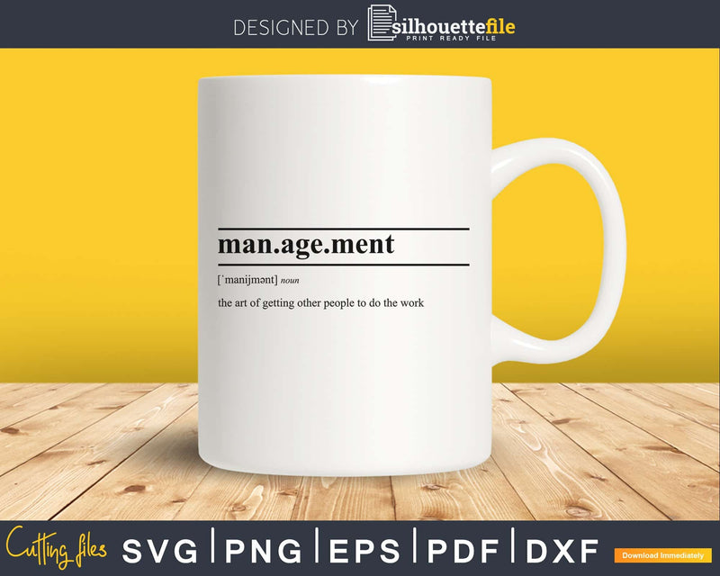 Management definition svg printable file