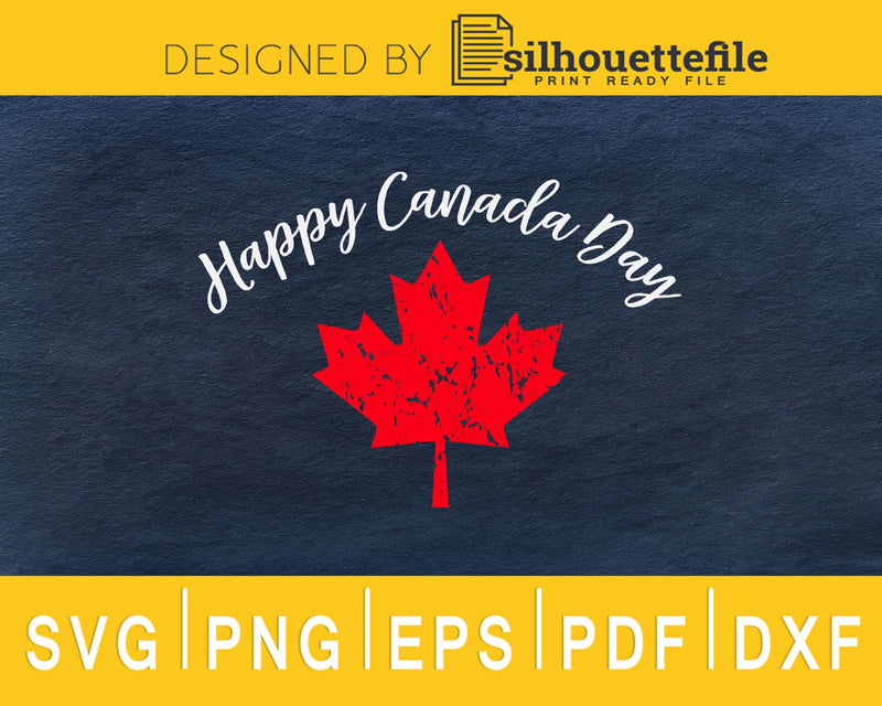 Maple Leaf happy Canada Day svg cricut cut digital files