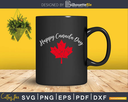 Maple Leaf happy Canada Day svg cricut cut digital files