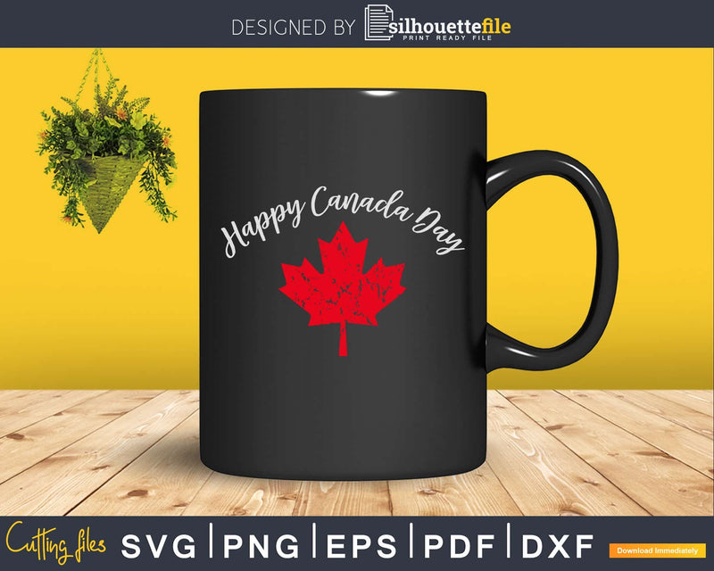 Maple Leaf happy Canada Day svg cricut cut digital files