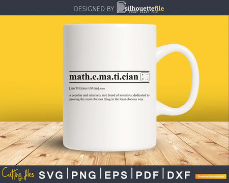 Mathematician definition svg printable file