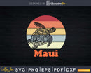 Maui Vintage Sea Turtle Retro Hawaii Vacation Shirt Svg