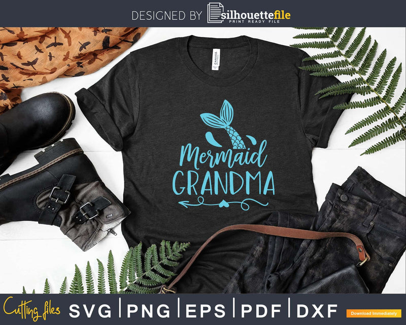 Mermaid Grandma Funny Family Matching Birthday Party Svg