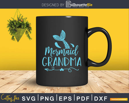 Mermaid Grandma Funny Family Matching Birthday Party Svg