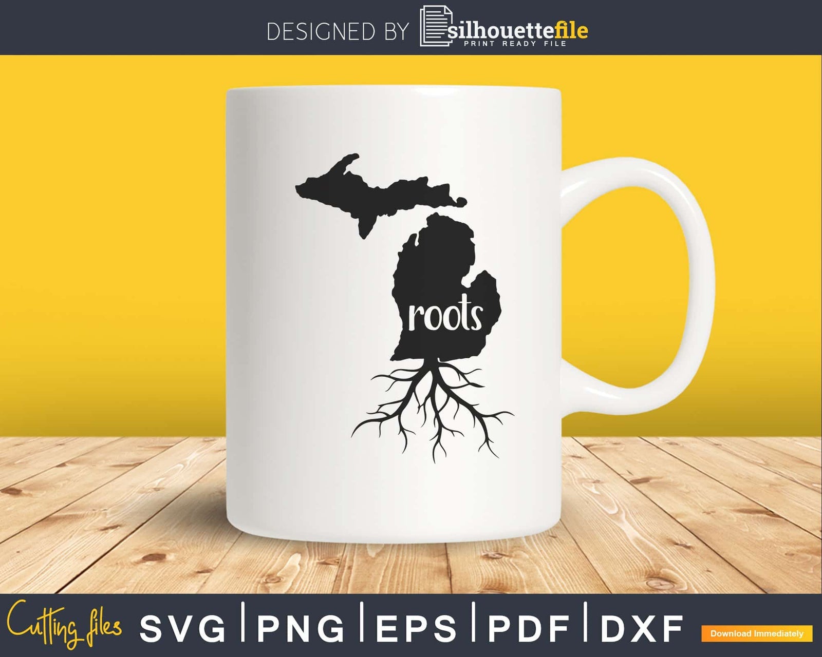 Michigan Roots Vector Michigan MI Roots Home Native Map silhouette Cricut cut svg ...