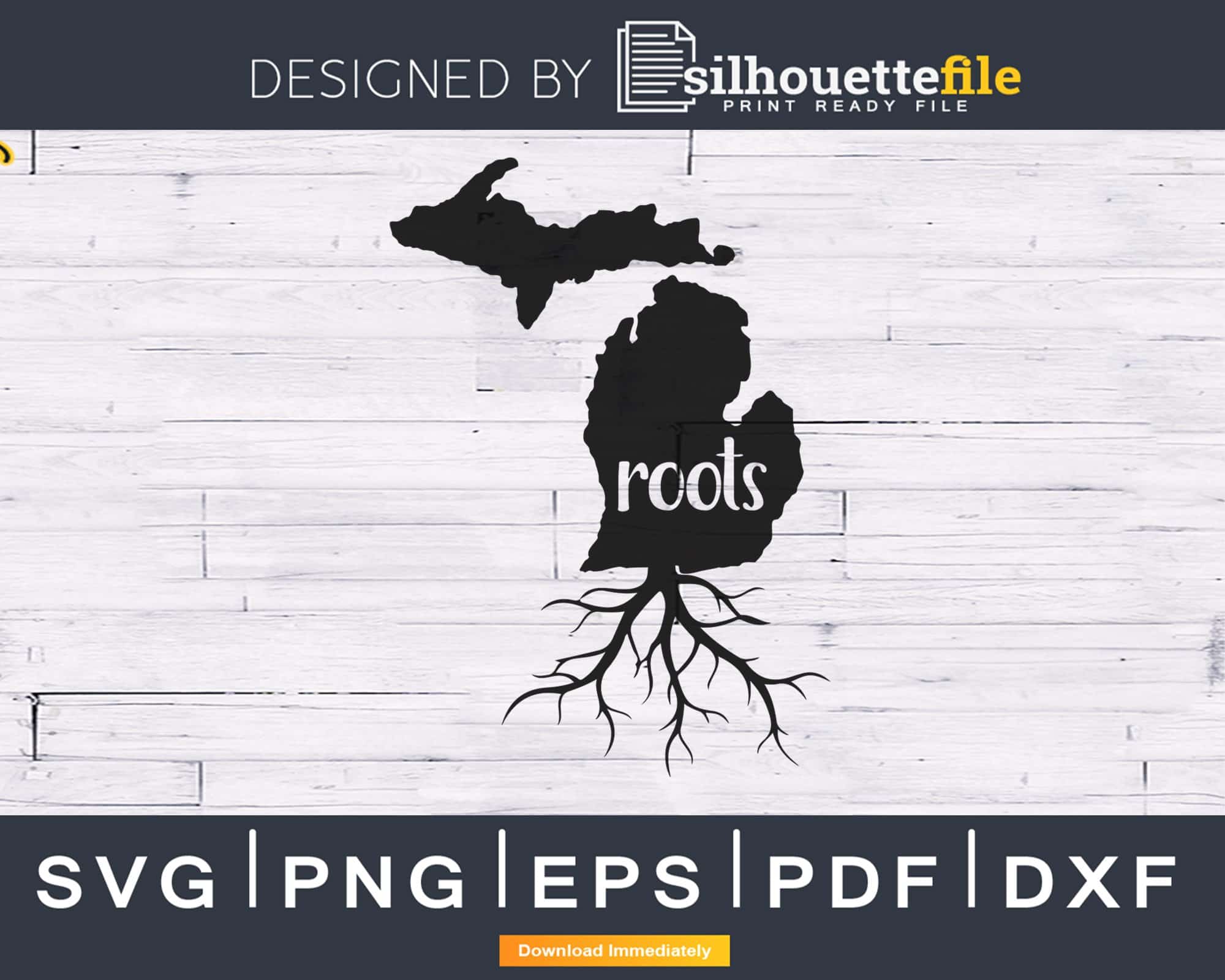 Michigan Roots Vector Michigan MI Roots Home Native Map silhouette Cricut cut svg ...