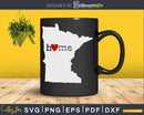 Minnesota MN Home Heart Native Map svg cricut cut