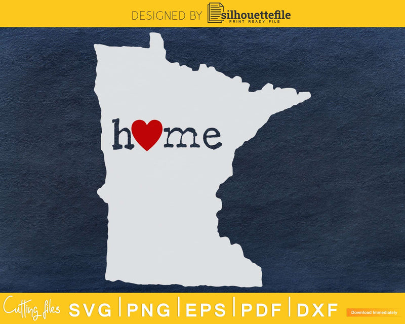 Minnesota MN Home Heart Native Map svg cricut cut