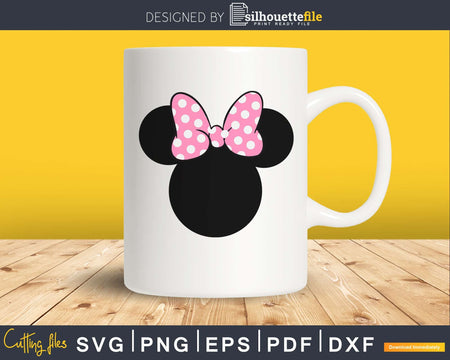 Minnie Mouse Head Vector Cut File for Silhouette