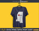 Mississippi MS Home Heart Native Map svg cricut cut eps