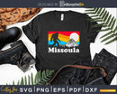 Missoula Montana Retro Bigfoot Mountains svg designs cut