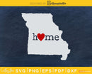 Missouri MO Home Heart Native Map cricut cut svg digital