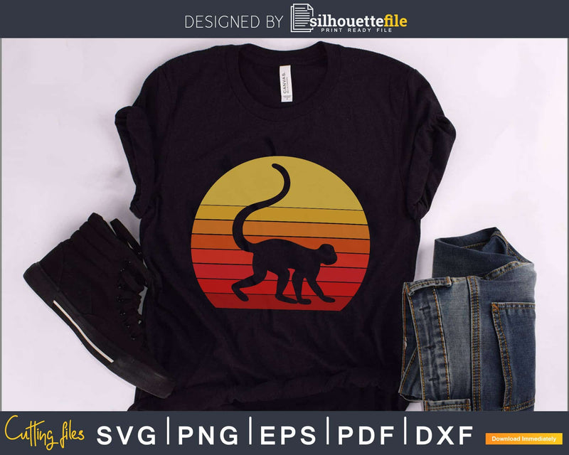 Monkey Retro vintage Style cricut cut svg png dxf cutting