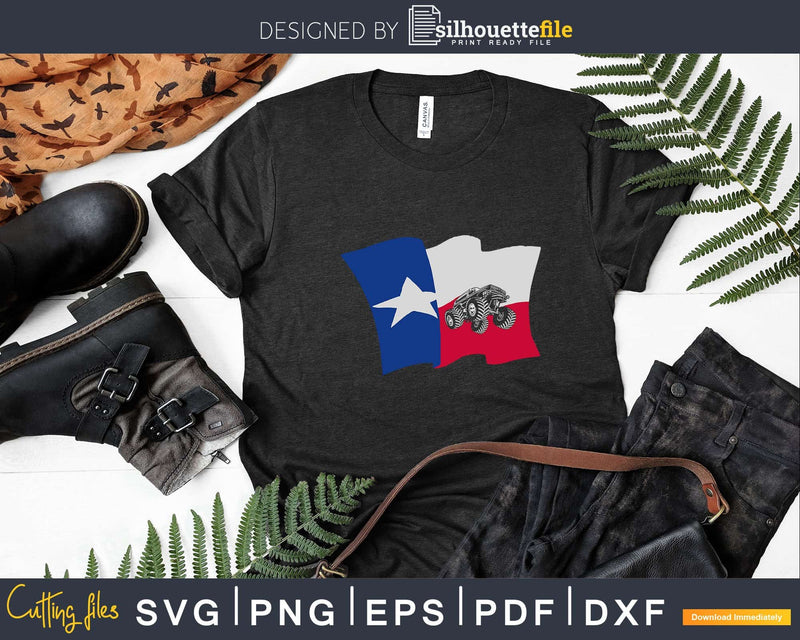 Monster Truck Texas Flag Svg T-shirt Design Files