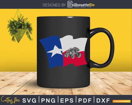 Monster Truck Texas Flag Svg T-shirt Design Files