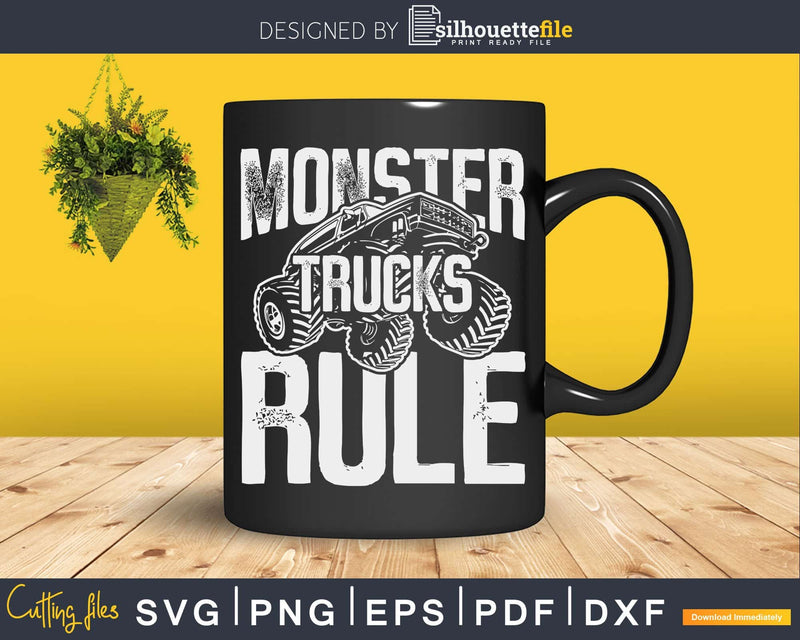 Monster Trucks Rule Jam Svg T-shirt Design Files