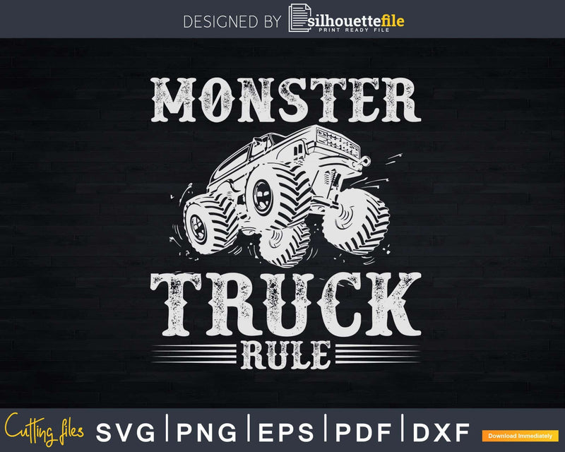 Monster Trucks Rule Svg T-shirt Design Files
