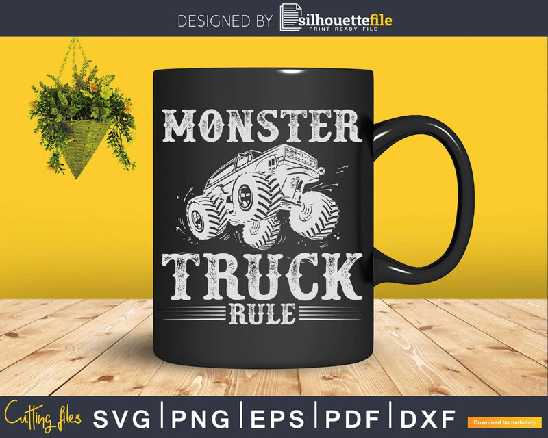 Monster Trucks Rule Svg T-shirt Design Files