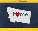 Montana MT Home Heart Native Map svg cricut cut silhouette