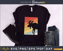 Moose Elk Retro vintage Style cricut cut svg png silhouette