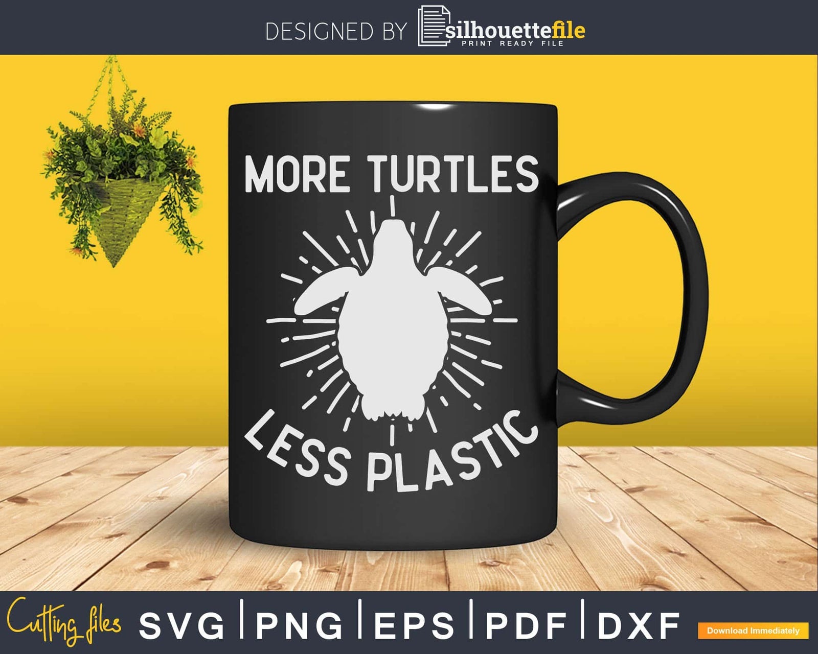 More Turtles Less Plastic Beach Svg Png Cut Files | Silhouettefile
