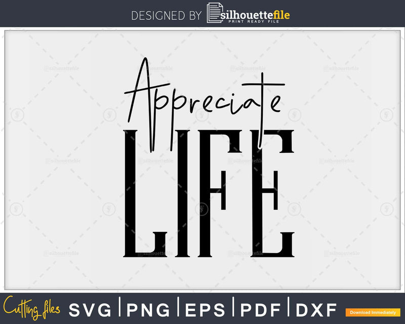 motivation positive appreciate life sport craft cut svg png