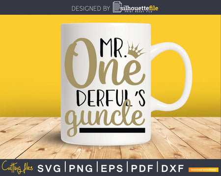 Mr Onederful’s Guncle Uncle of birthday Boy Svg Gift