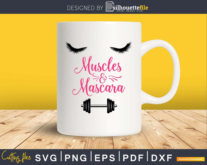 Muscles & Mascara Gym Workout Fitness svg png silhouette