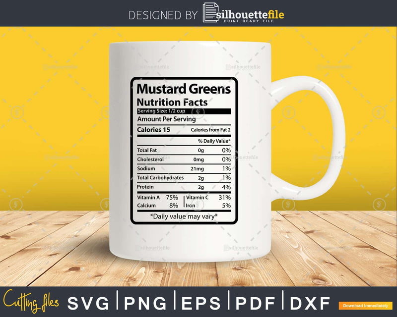 Mustard Greens Nutrition Facts Funny Thanksgiving Christmas