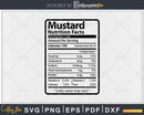Mustard Nutrition Facts Funny Thanksgiving Christmas Svg