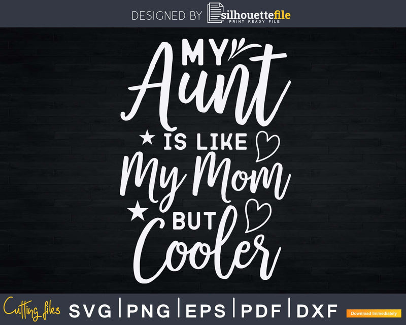 My Aunt is Like Mom But Cooler Svg Png Eps Instant Cut Files