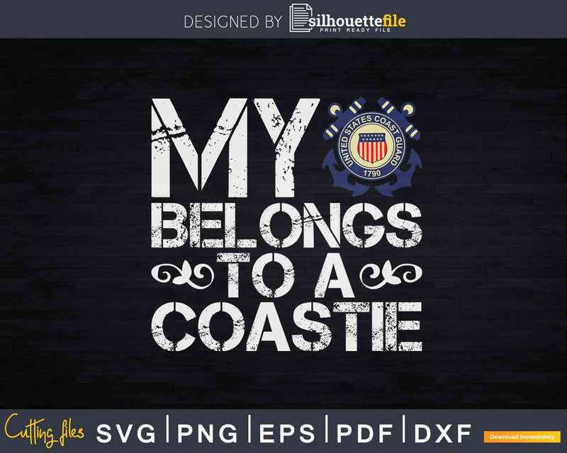 My Heart Belongs to a Guardsman Love Coast Guard Svg Cricut