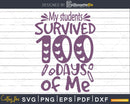 My students Grade survived 100 days of me Svg Cricut