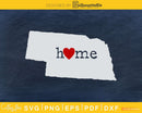 Nebraska NE Home Heart Native Map svg png dxf pdf cricut
