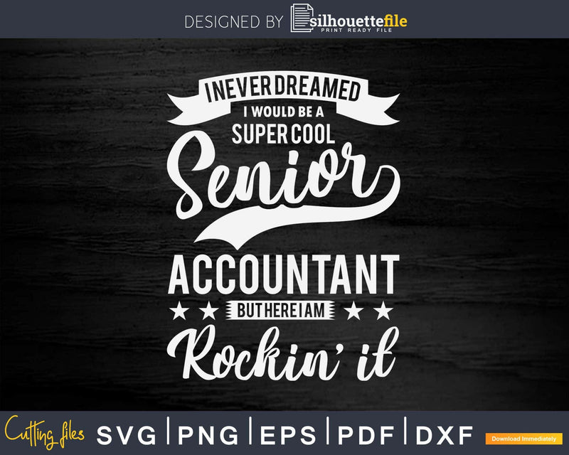 Never Dreamed Super Cool Senior Accountant Rockin’ It Svg