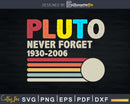 Never Forget Pluto Shirt Retro Style Funny Space Science