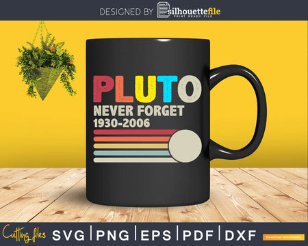 Never Forget Pluto Shirt Retro Style Funny Space Science